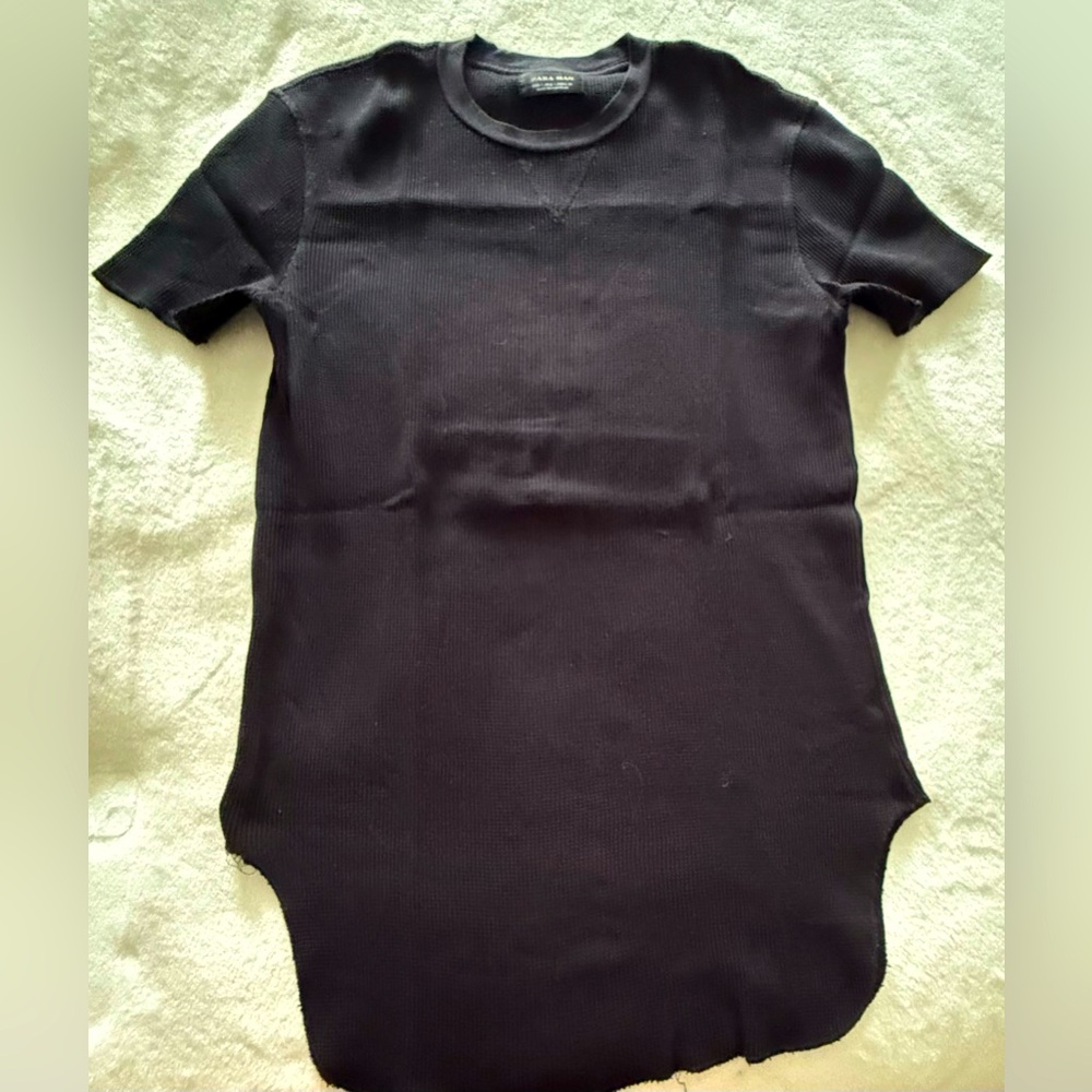 Black Curved Hem Shirt